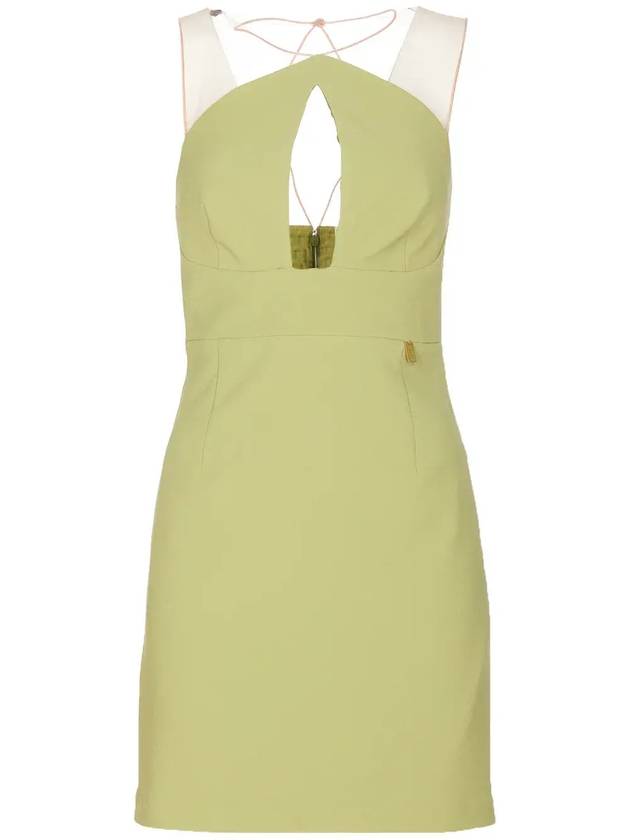 Elisabetta Franchi 컷아웃 튤 패널 미니 드레스 AB51441E2_105