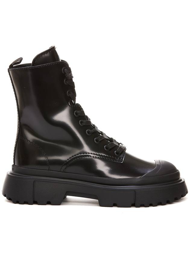 Hogan H619 polished leather booties