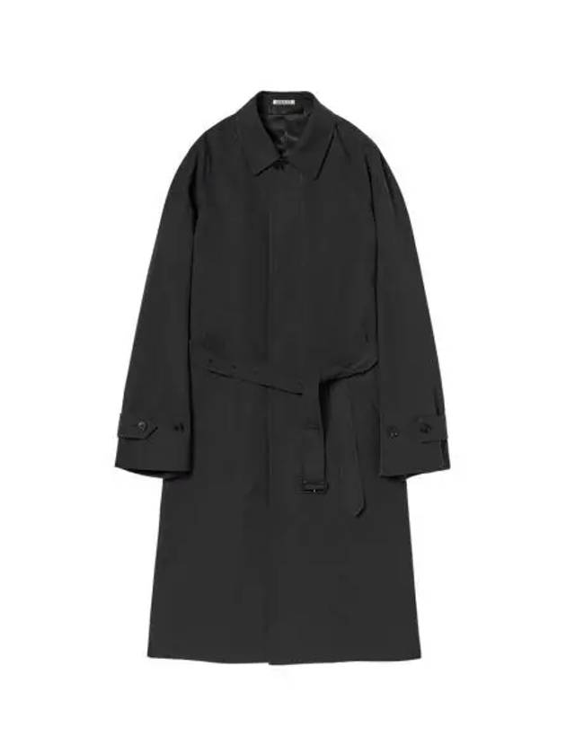 오라리 핀스 하드 트위스트 개버딘 수띠앙 칼라 코트 잉크 블랙 샴브레이 Auralee Finx Hard Twist Gabardine Soutien Collar Coat Ink Black Chambray