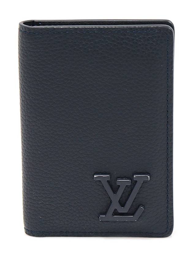 M69979 잉크 블루 그레인 카프스킨 LV 에어로그램 포켓 오거나이저 카드지갑