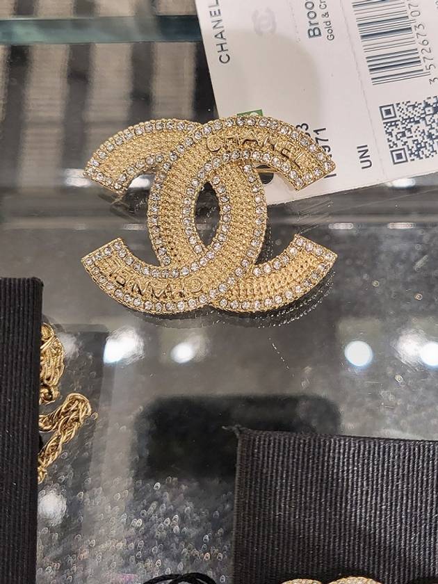 샤넬 CC로고 골든 크리스탈 브로치 ABA867 B10933 NN971