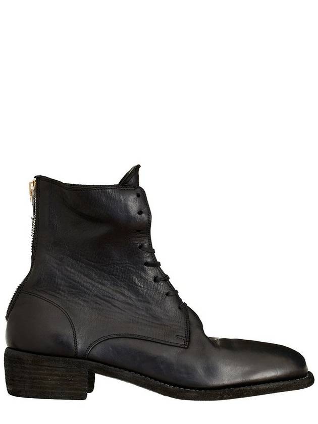 Guidi 리어 지퍼 레이스업 부츠
