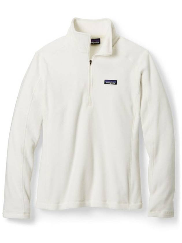 파타고니아 여성 마이크로 D 쿼터집 플리스 풀오버 후리스 긴팔 티셔츠 Birch White