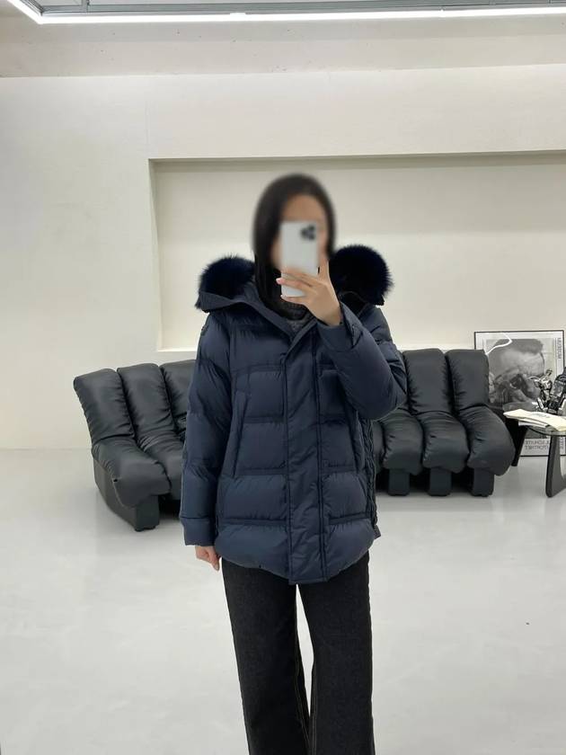 24FW 페트레이 여성 TAKAN MQS 퍼 트리밍 후드 푸퍼 자켓 블루 PED511