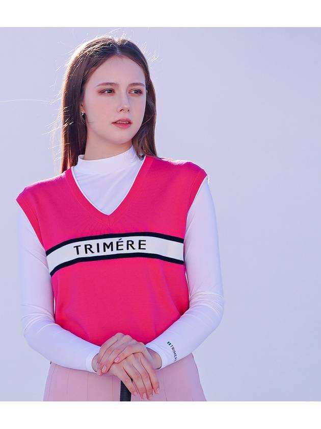 트리메르 스펠 포인트 니트 베스트 PINK TMFVN20103