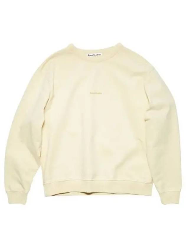 W 아크네 스튜디오 로고 크루넥 스웨트셔츠 바닐라 옐로우 W Acne Studios Logo Crewneck Sweatshirt Vanilla Yellow