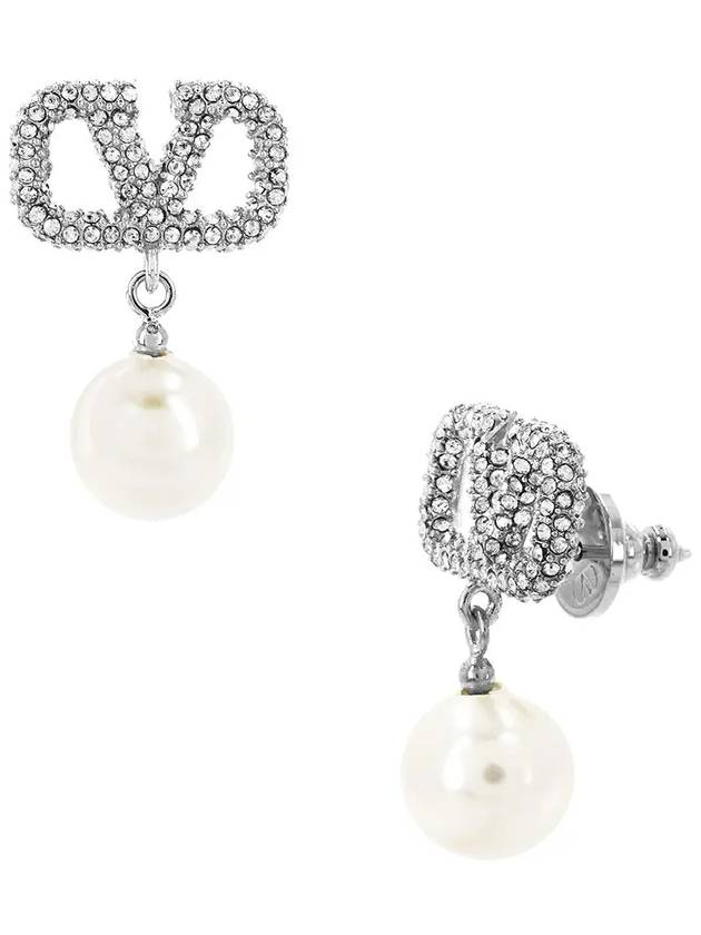 발렌티노 5W2J0E36 QVS K0W J0E36 QVS K0W 가라바니 V로고 진주 드롭 귀걸이