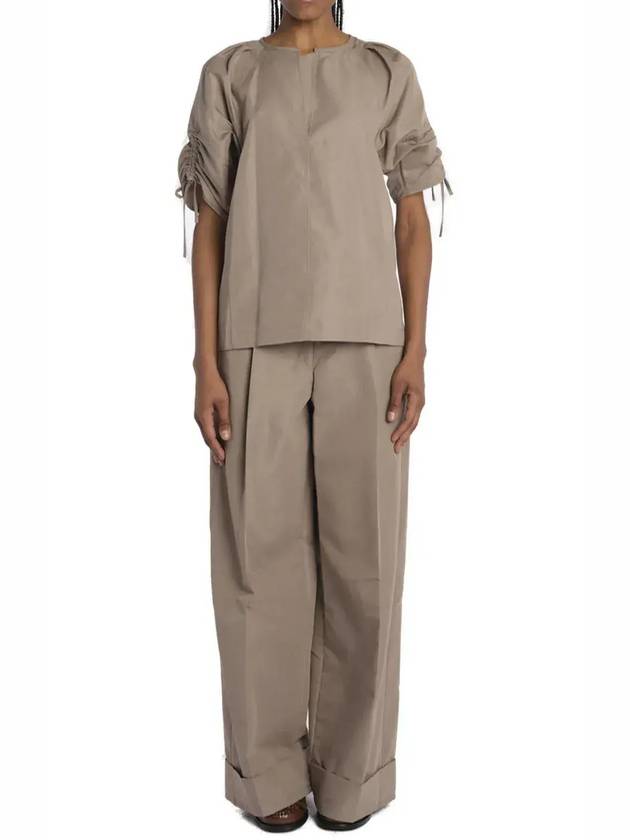 3.1 필립 림 개더드 슬리브 밴드 칼라 탑 21640LCO_STONEGREY