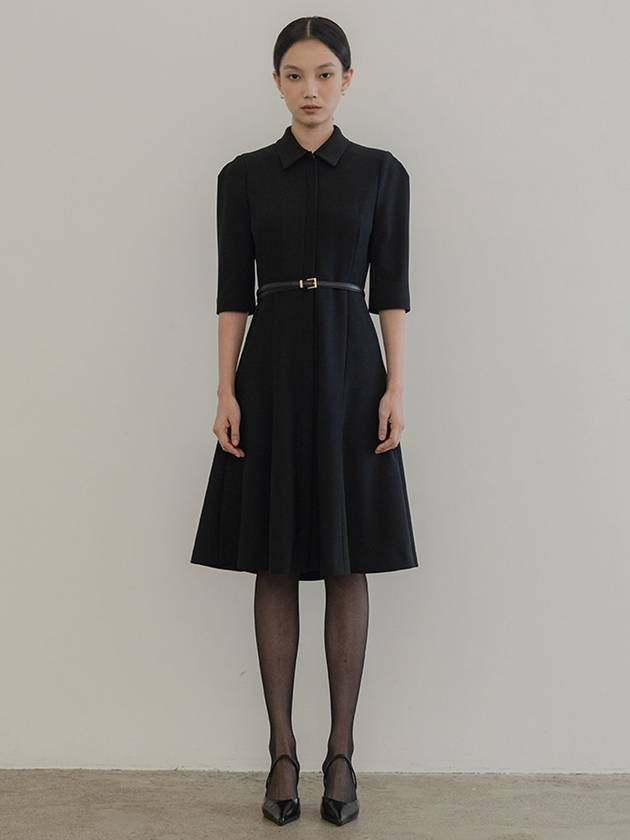 DEFEMME CLASSY FIT AND FLARE JIP UP MIDI DRESS