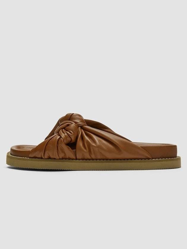 Leather Big Knot Sandals - 37