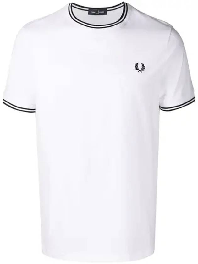 프레드페리 트윈 팁 반팔 티셔츠 화이트