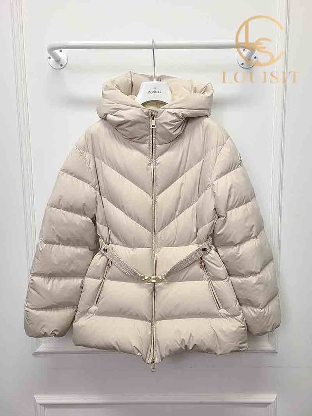 몽클레르 BROSSE 화이트 사선 퀄팅 후드 숏 다운 재킷 1