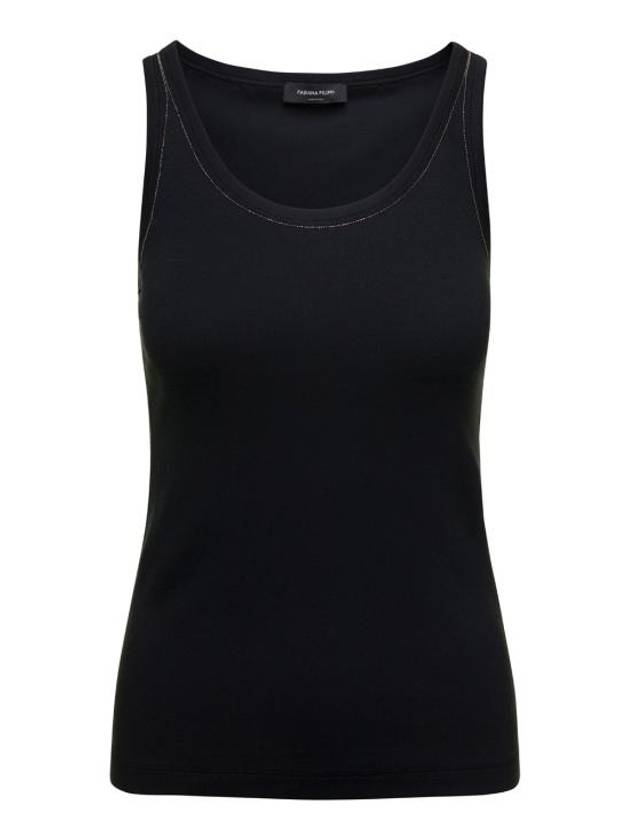 24SS 파비아나 필리피 반팔 티셔츠 JED264F102N566825 Black