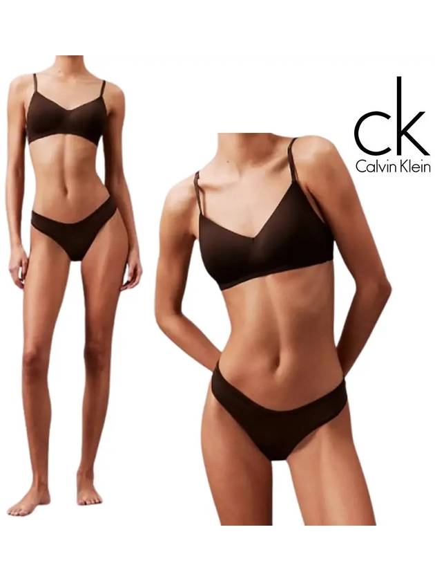 캘빈클라인 언더웨어 여성 라지브이 끈팬티 브라운