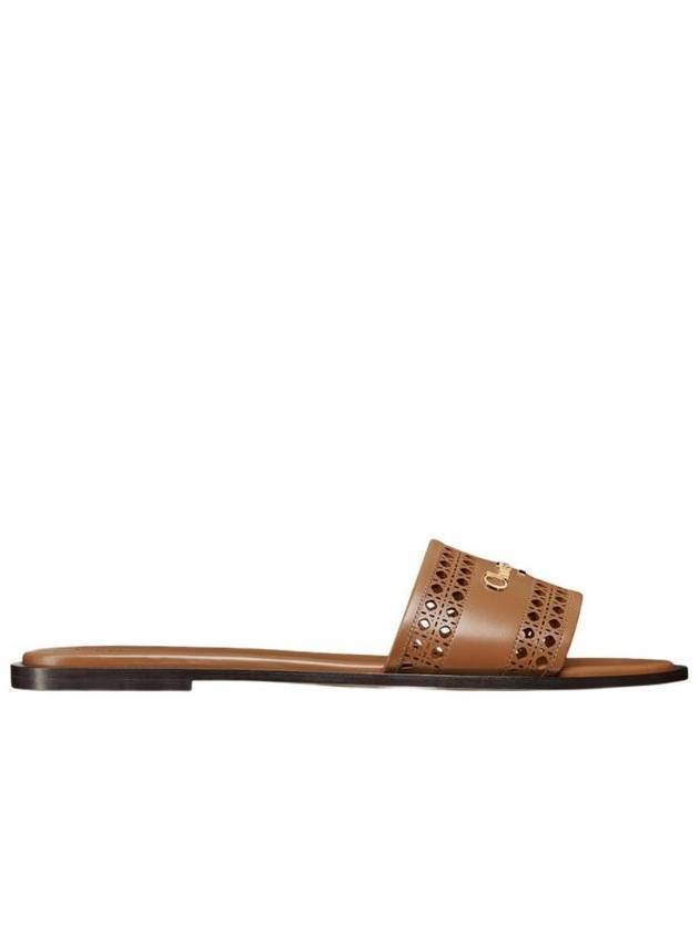 디올 D 레인 오픈워크 마이크로까나쥬 모티프 슬리퍼 카멜