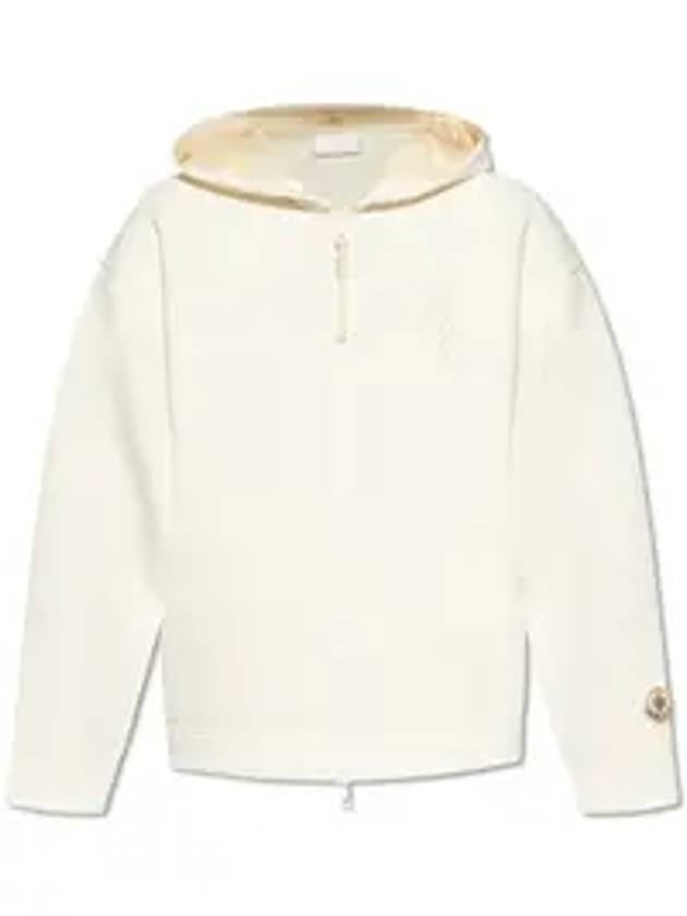 몽클레르 로고 후드자켓 화이트