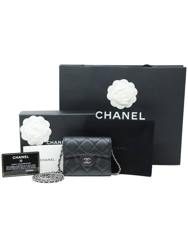 진짜깨끗 100점만점에98점 샤넬 클래식 캐비어 카드 지갑 체인백 30번 AP0238