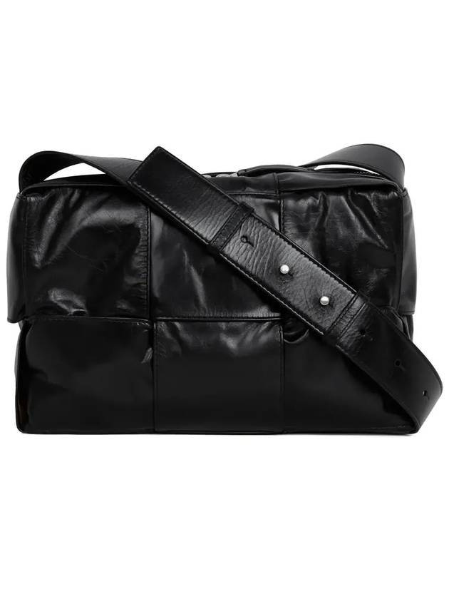 보테가베네타 아르코 카메라 카프스킨 크로스 백 블랙