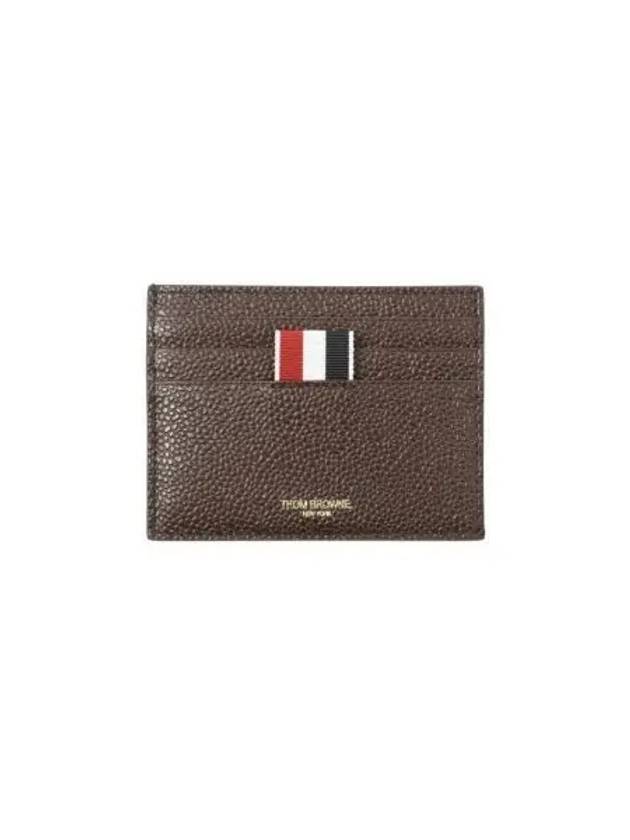 톰브라운 페블 그레인 레더 스트라이프 노트 컴파트먼트 카드 홀더 다크 브라운 Thom Browne Pebble Grain Leather Stripe Note Compartment Card Holder Dark Brown