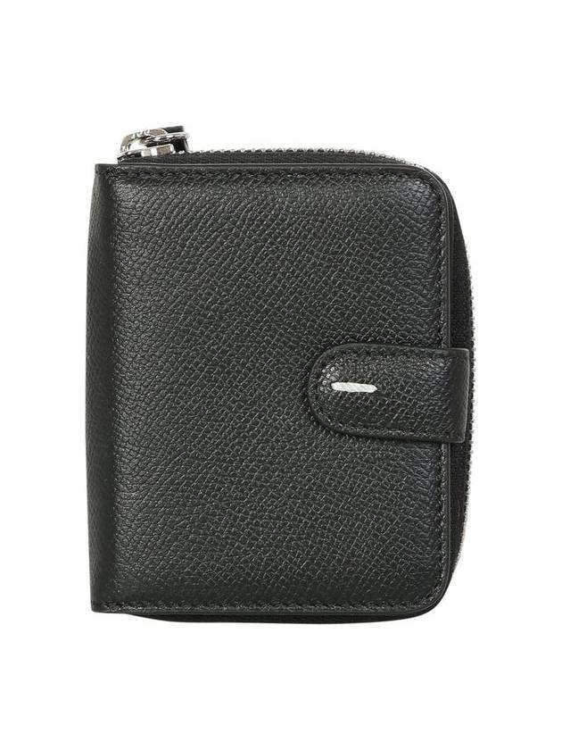 메종마르지엘라 지퍼 라운드 스티치 카드 지갑 블랙