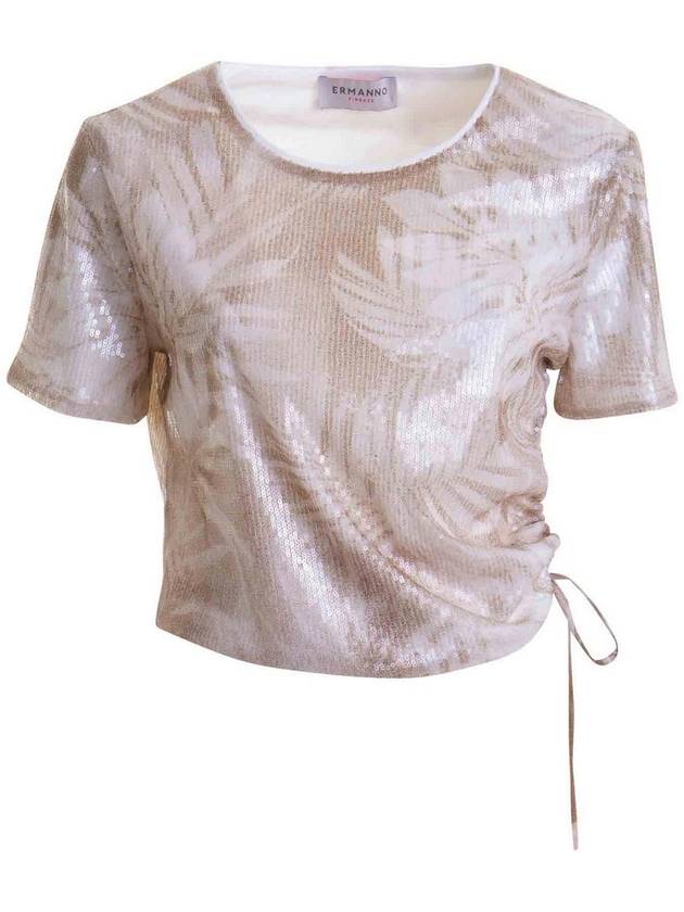 Ermanno Scervino Round Neck Sequin Top