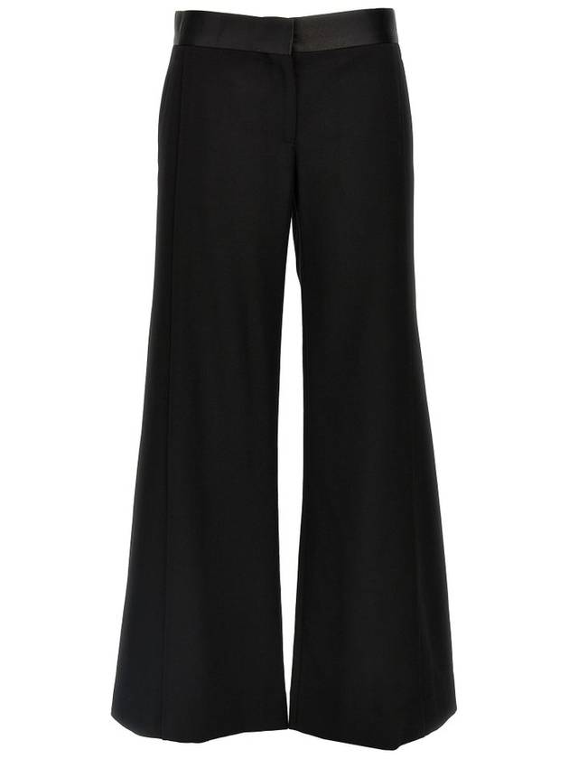 빅토리아 베컴 와이드 레그 새틴 트림 팬츠
