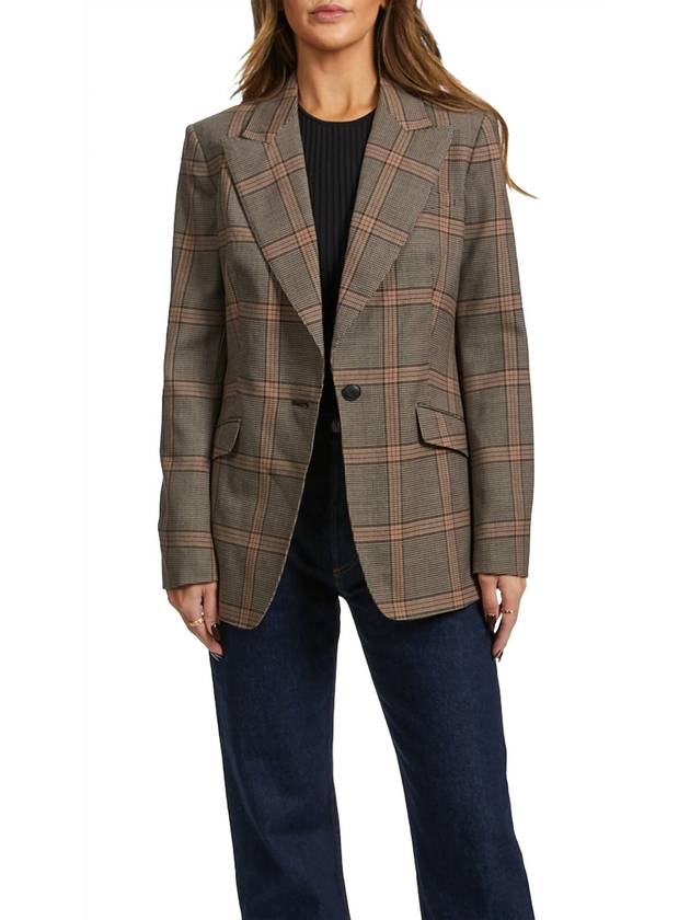 브라운 플레드 비앙카 플레드 블레이저 Bianca Plaid Blazer In Brown Plaid
