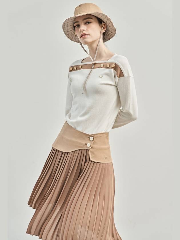 AOW_HORSERIDING PLEATS SKIRT_BEIGE
