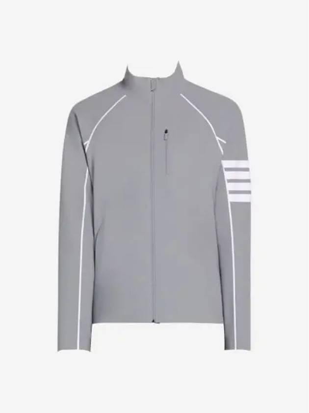 톰브라운 사선 컴프레션 집업 자켓 라이트 그레이 Thom Browne 4 Bar Compression Zip Up Jacket Light Grey