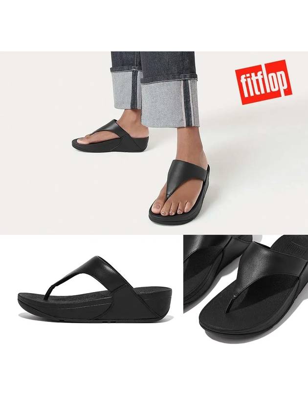 핏플랍 슬리퍼 루루 쿠셔닝 가죽 쪼리 블랙