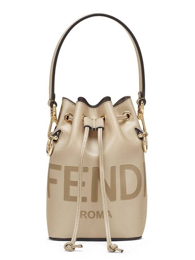 펜디 로고 몬 트레저 버킷 백 베이지