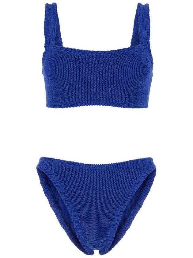 훈자지 BLUE Electric blue stretch nylon bikini JP1