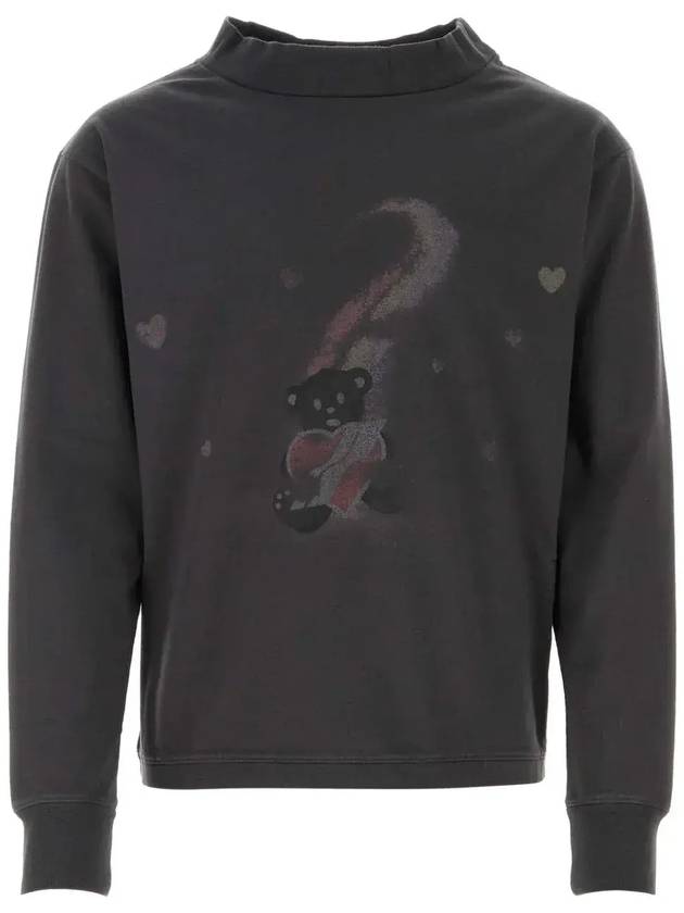 We11done 라운드넥 그래픽 프린트 탑 WDTT123793UCH_CHARCOAL