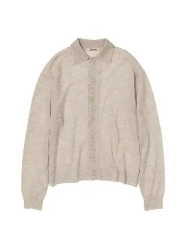 오라리 키드 모헤어 셰어 니트 카디건 라이트 베이지 Auralee Kid Mohair Sheer Knit Cardigan Light Beige