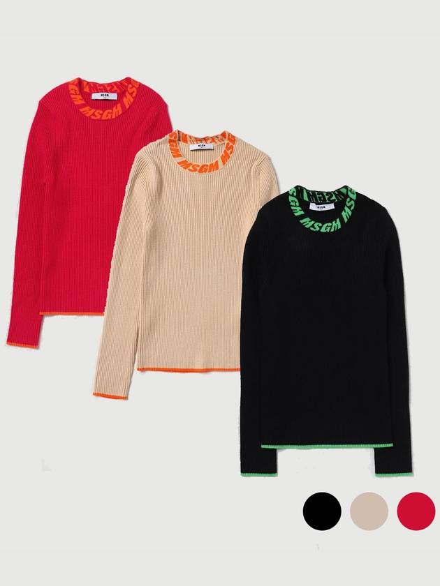 MSGM KIDS 23FW 키즈 터틀넥 RIB KNITTED TURTLE NECK F3MSJGTN077 3 COLOR