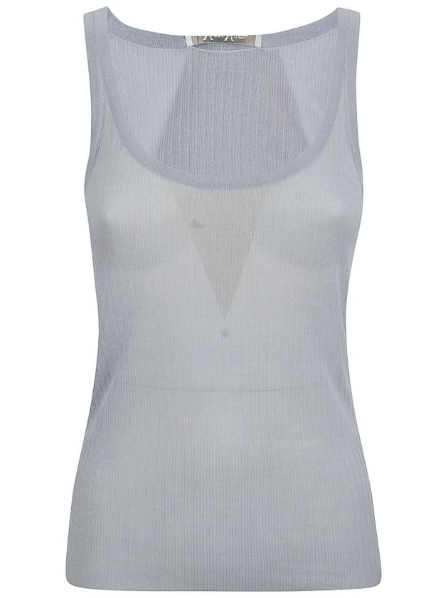 Max Mara 민소매 골지 탑