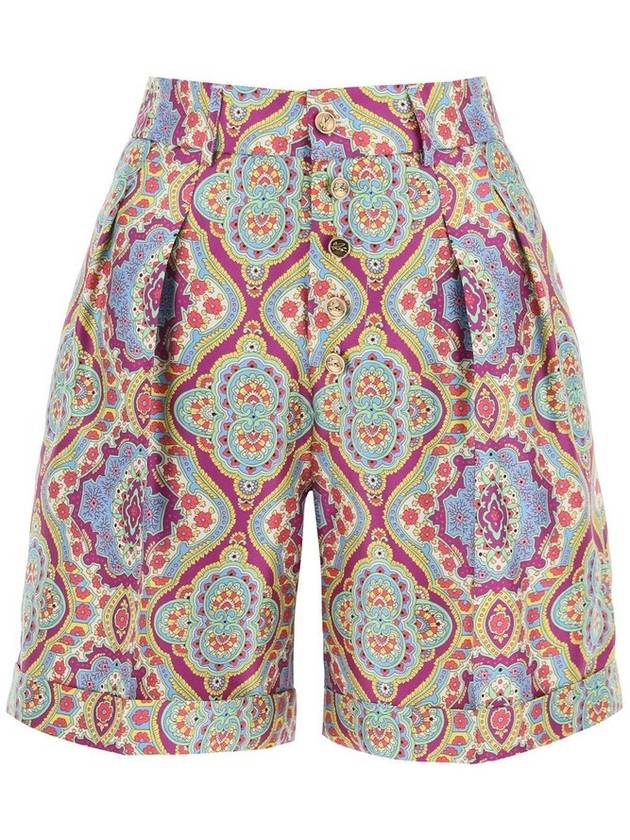 Etro 페이즐리 프린트 와이드 레그 쇼츠