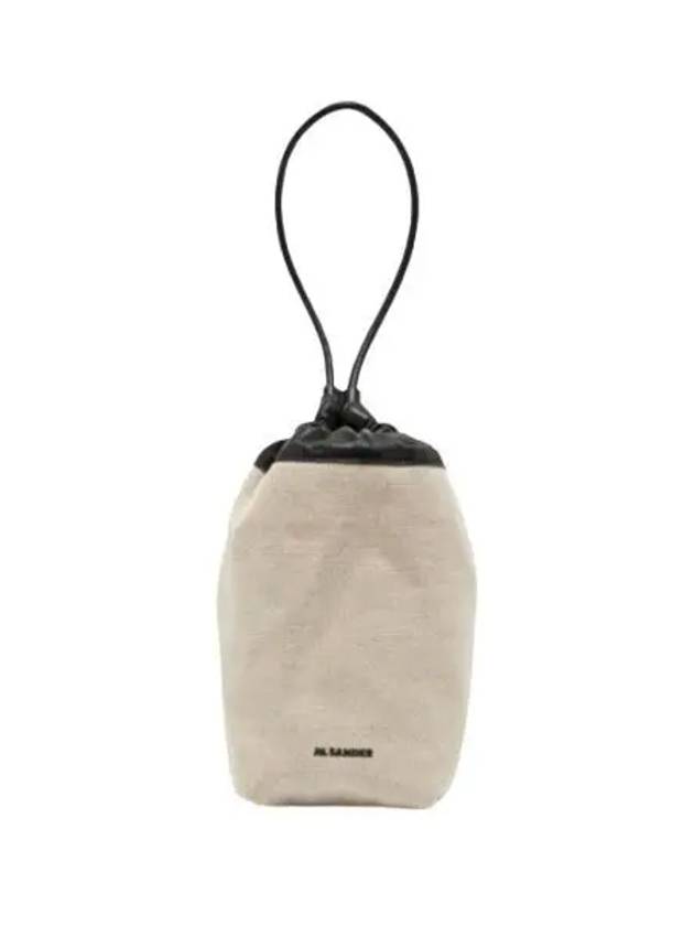 W 질 샌더 로고 덤플링 캔버스 파우치 내츄럴 W Jil Sander Logo Dumpling Canvas Pouch Bag Natural