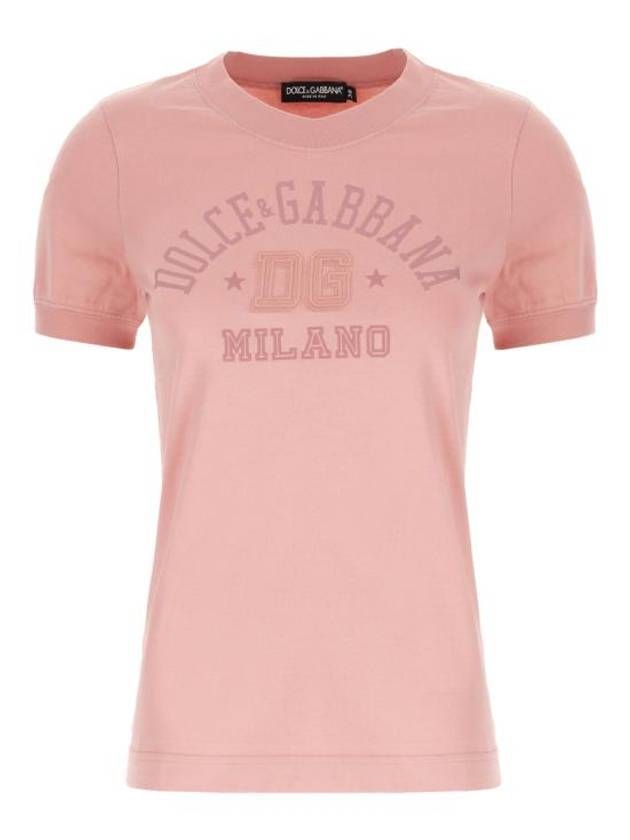 25SS 돌체앤가바나 반팔 티셔츠 F8N08ZGDCX2 F2528 ROSA POLVERE CHIARO