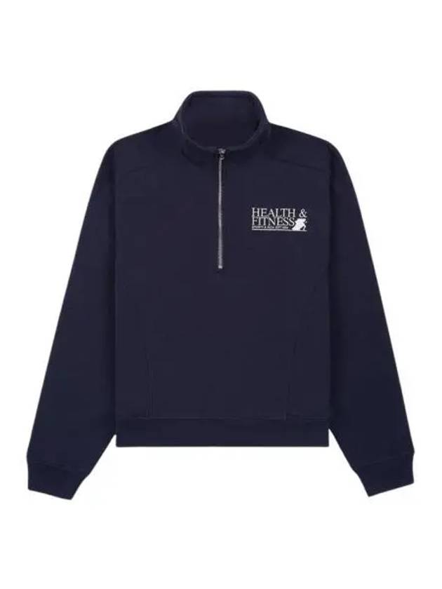 스포티 앤 리치 헬스 피트니스 쿼터 집 네이비 화이트 Sporty & Rich Health Fitness Quarter Zip Navy White