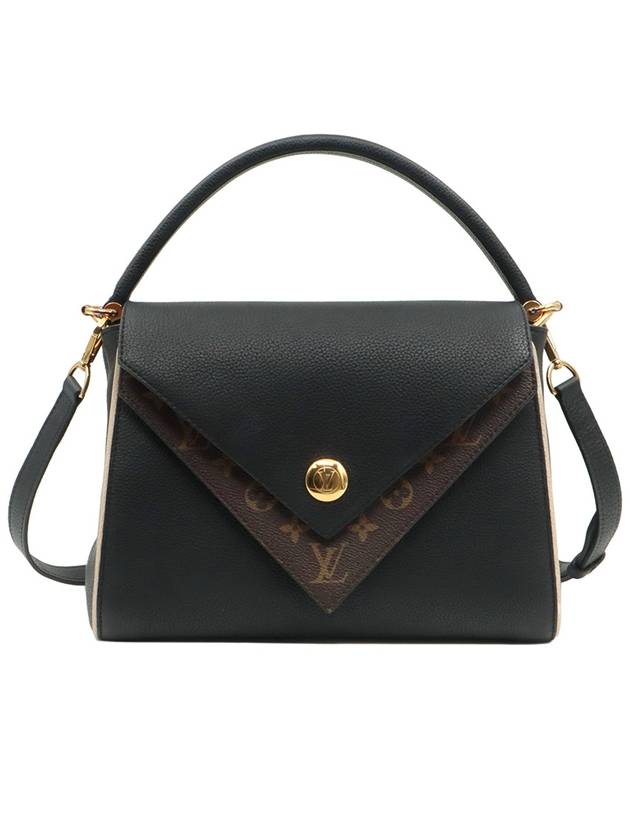 루이비통 모노그램 캔버스 블랙 레더 더블 V 탑 핸들 2WAY M54439