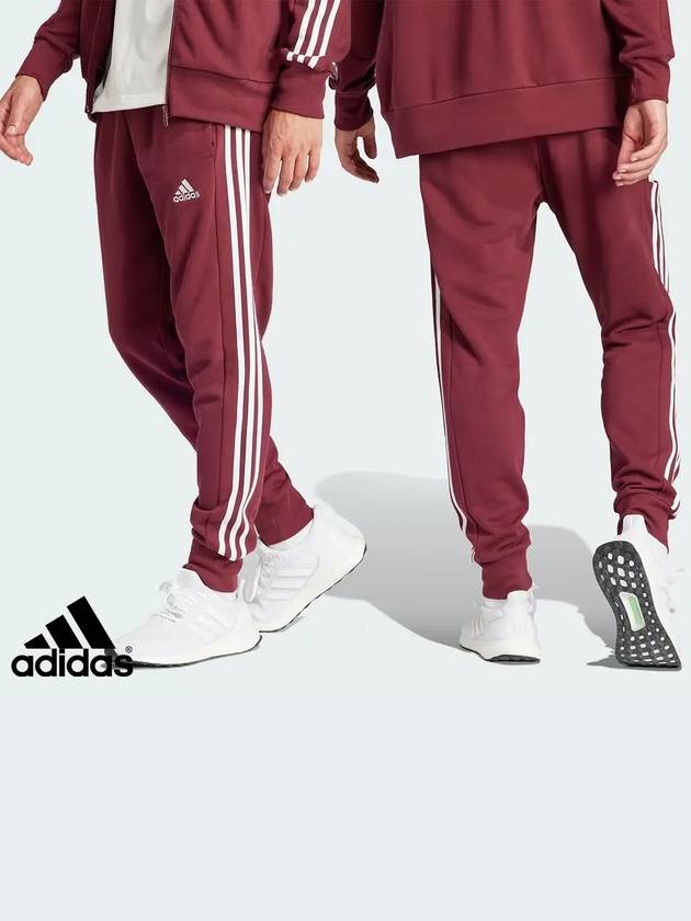 아디다스 에센셜 프렌치 테이퍼드 조거팬츠 바지 레드