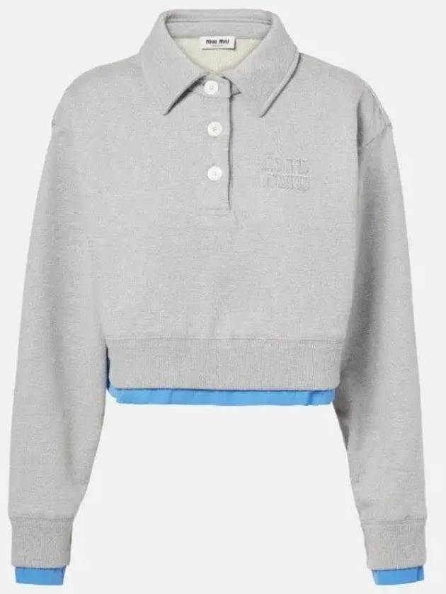 미우미우 CROPPED COTTON 폴로 셔츠 SWEATER