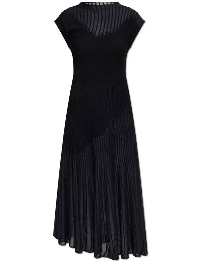 다이앤 폰 푸르스텐버그 플리츠 반팔 드레스 DVFDK4S0030_BLACK