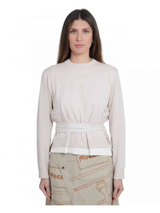 JW 앤더슨 베이지 로고 테이프 스웨터 KW0580YN0184-128 M0390785470