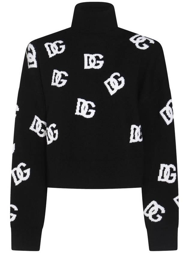 Dolce & Gabbana Black And White Wool Knitwear