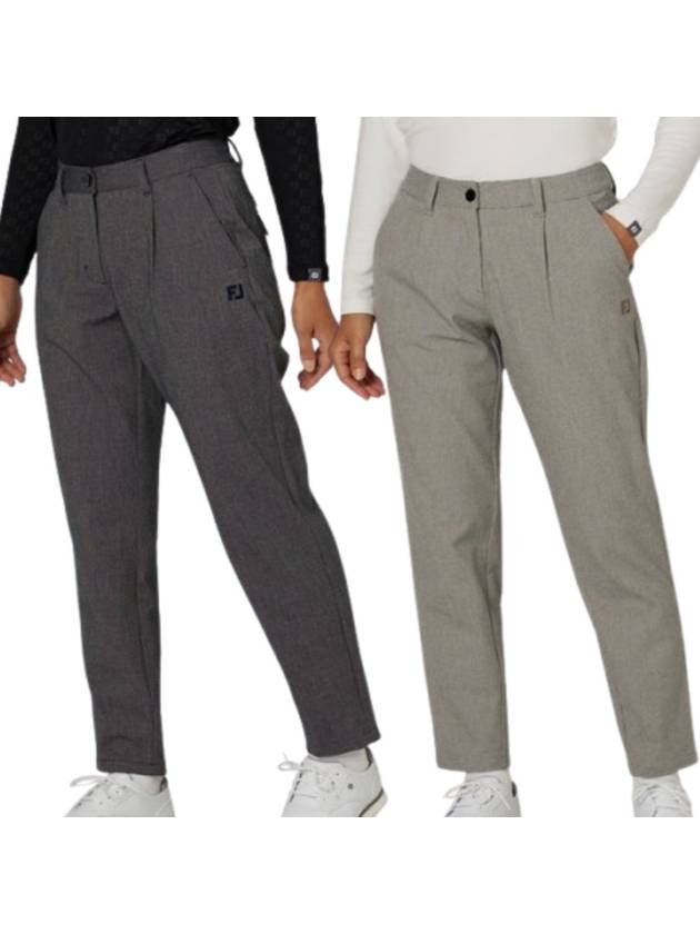 풋조이 바지 여성 기모 마이크로 체크 롱 팬츠 24 FW