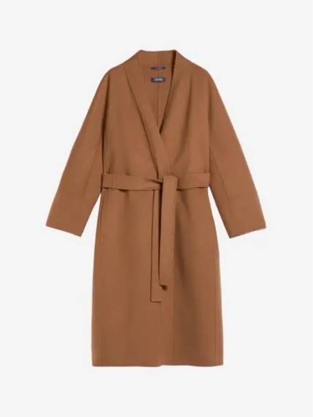 W S 막스마라 칼라 울 로브 코트 브라운 브론즈 W S Max Mara Calla Wool Robe Coat Brown Bronze