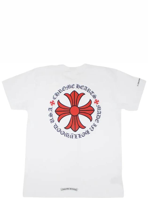 크롬하츠 메이드 인 할리우드 플러스 크로스 티셔츠 화이트 레드