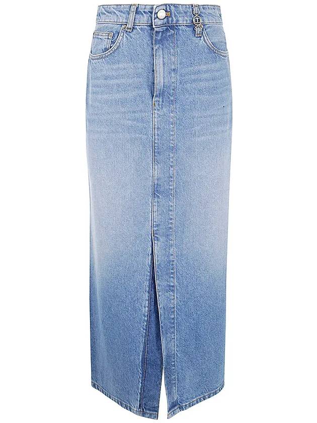 TWINSET 데님 슬릿 미디 스커트 242TP2564_00078DENIM